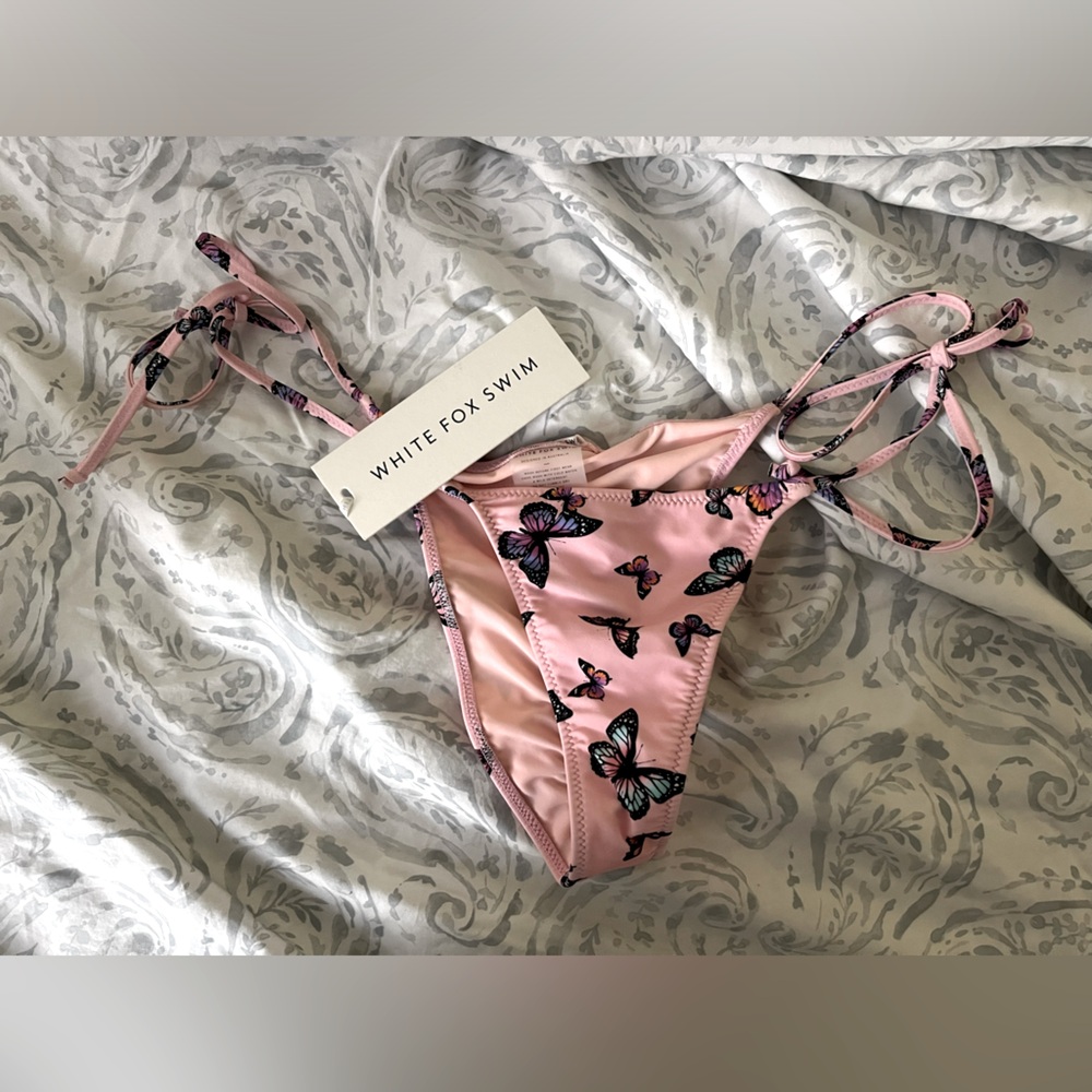 White Fox Swim butterfly Cabo bottoms size small NWT